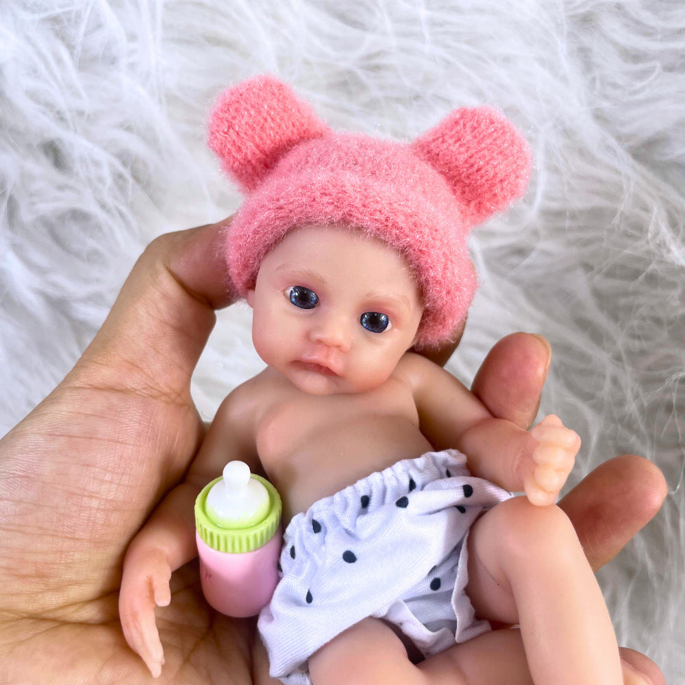 6 inches Blue Eyes Full Silicone Mini Reborn Doll Girl-Meadow