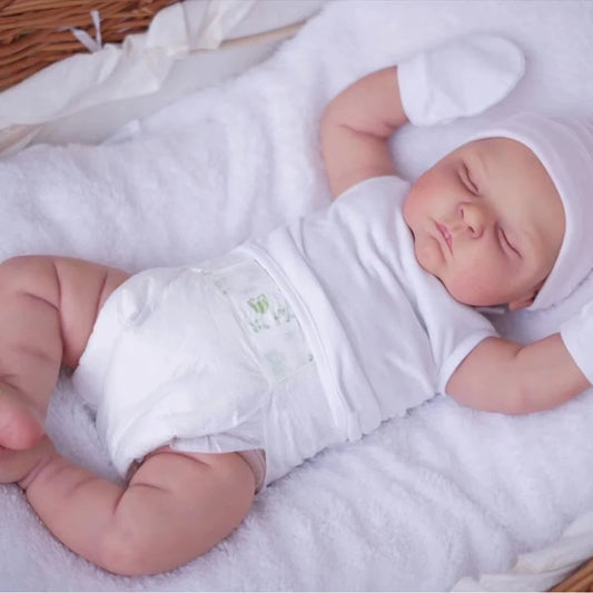 Bambola reborn realistica Gene da 20 pollici con corpo morbido e addormentato - Peaches