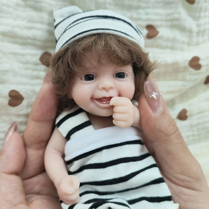 6 Inch Mini Smile Reborn Doll Boy-Yannik