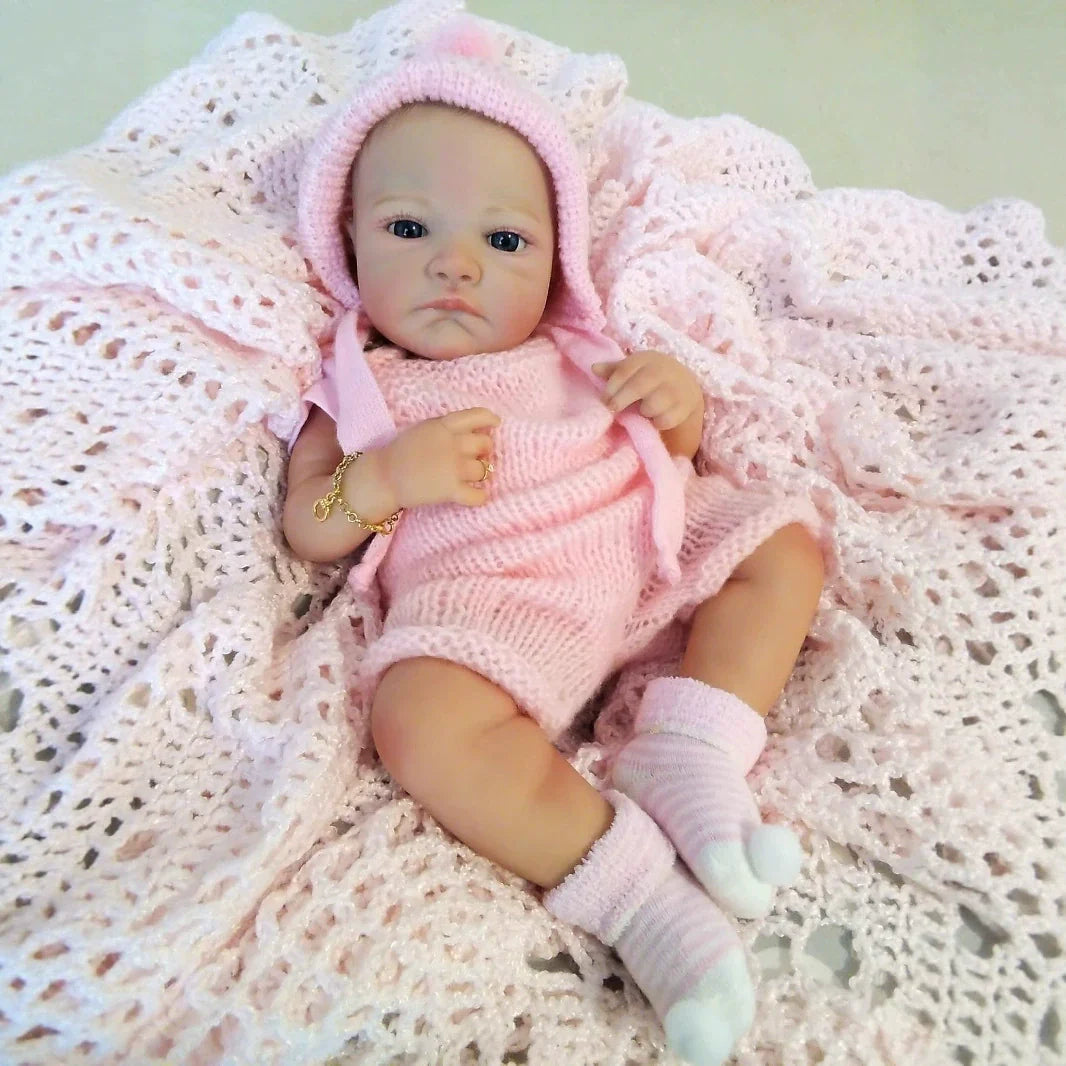 Maria 19 Inches Soft Body Reborn Doll in Pink Knitted Bodysuit-August Awake