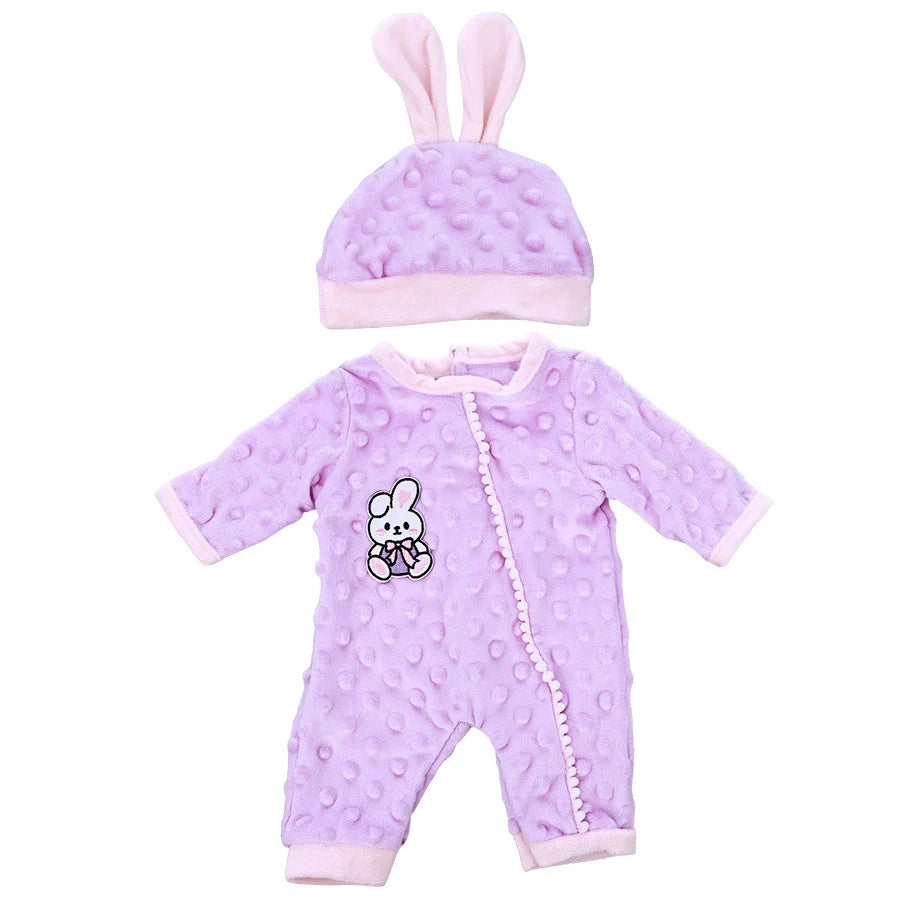 Cute Hat and Romper 2-Piece Set for 17-18 Inches Reborn Dolls
