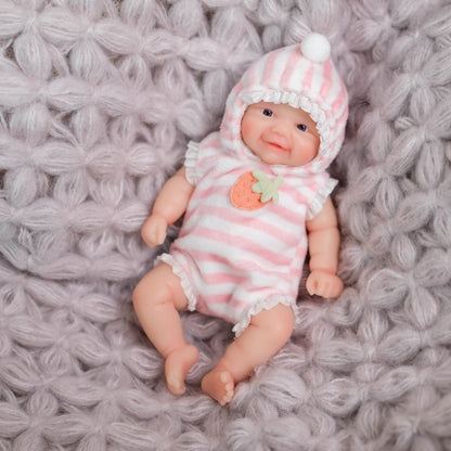 6 Inch Open Eyes Mini Silicone Reborn Doll Girl-Vivi