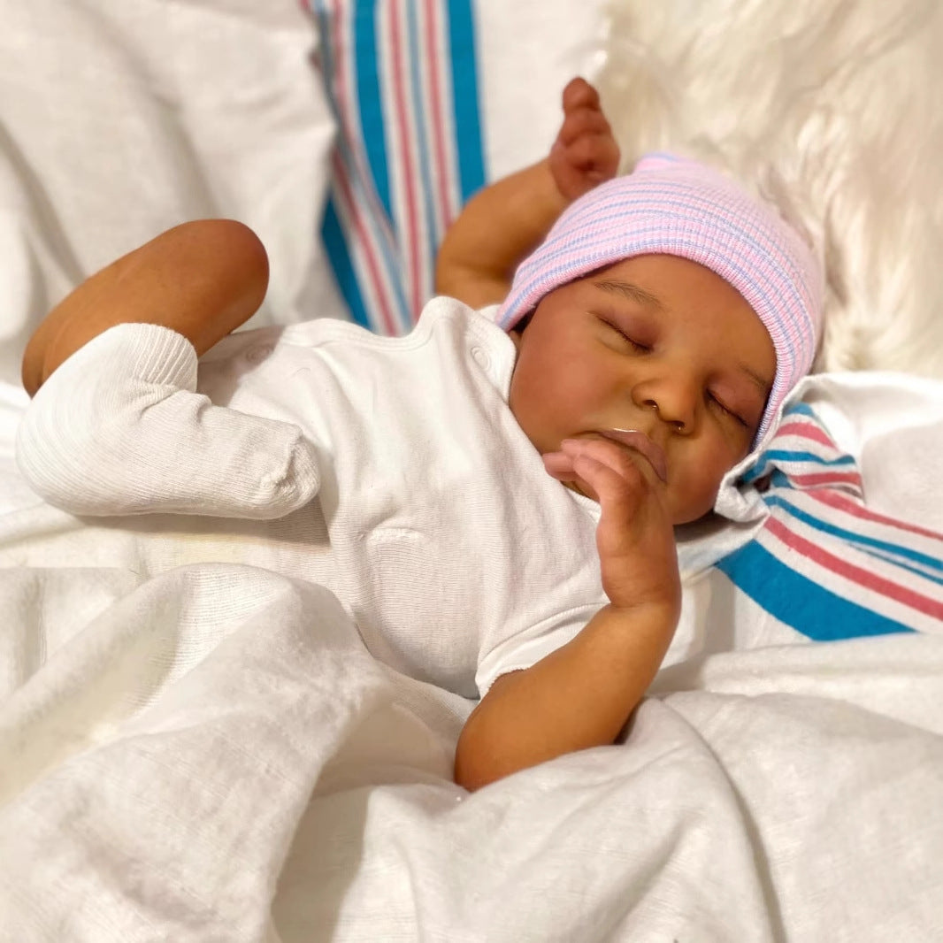 45cm Miles Closed Eyes Dark Skin Reborn Doll-Levi