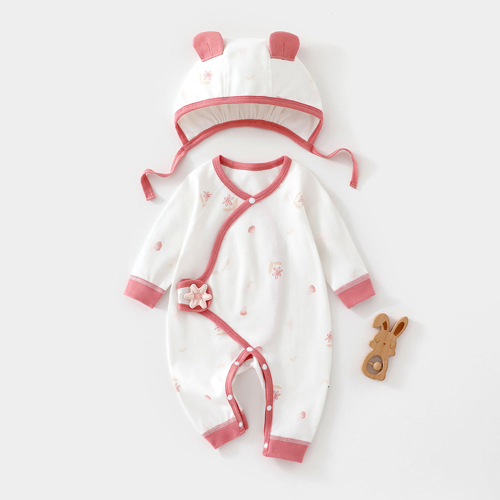 Completo due pezzi con body e cappellino stampati a blocchi di colore per bambole reborn da 45 a 55 cm