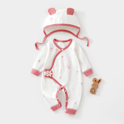 Completo due pezzi con body e cappellino stampati a blocchi di colore per bambole reborn da 45 a 55 cm