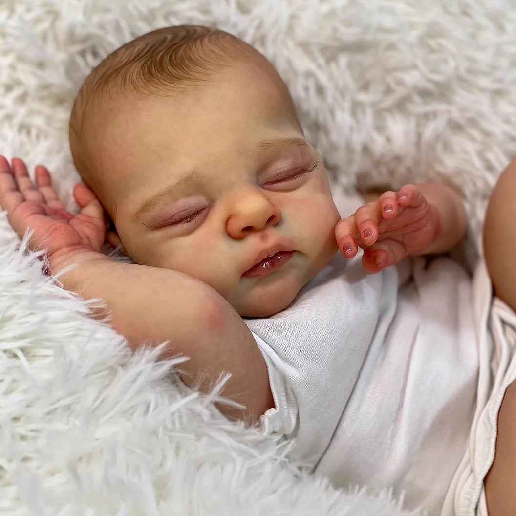 Bambola Reborn Irys da 20 pollici corpo morbido e realistico occhi chiusi