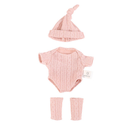 Set da 3 pezzi per bambole da 20 cm: body tinta unita cappellino e calzini