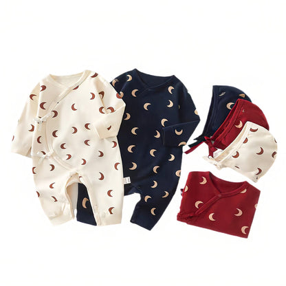 Moon Printed Bodysuit and Hat 2-Piece Set for 18-22 Inches Reborn Dolls