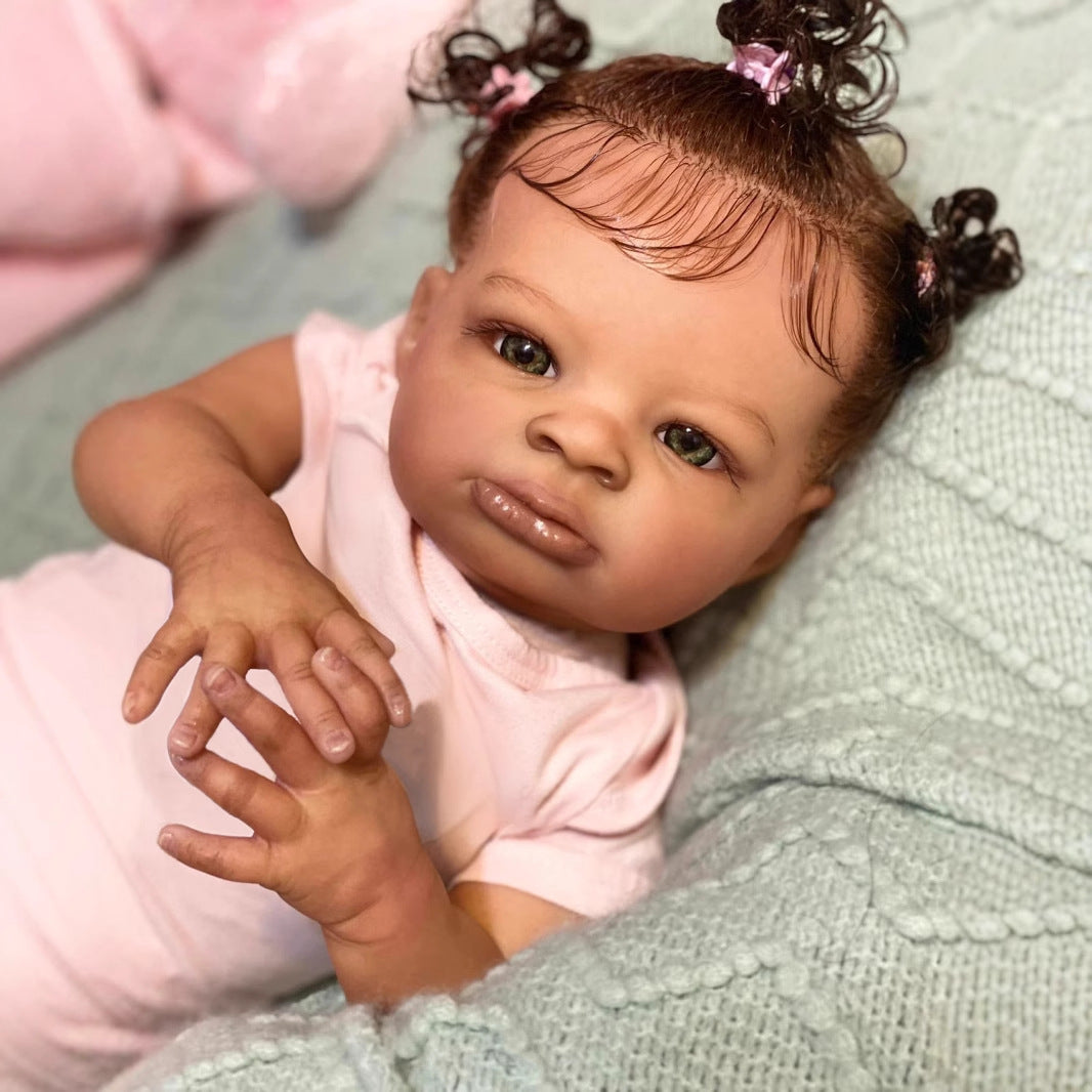 Spring 19 Inches Dark Skin Soft Body Reborn Dolls Lanny