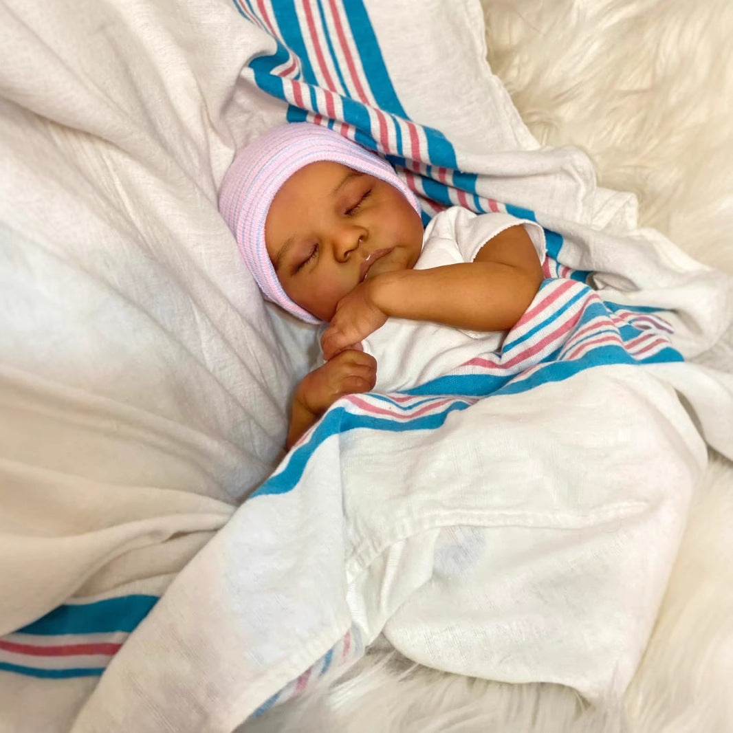 45cm Miles Closed Eyes Dark Skin Reborn Doll-Levi