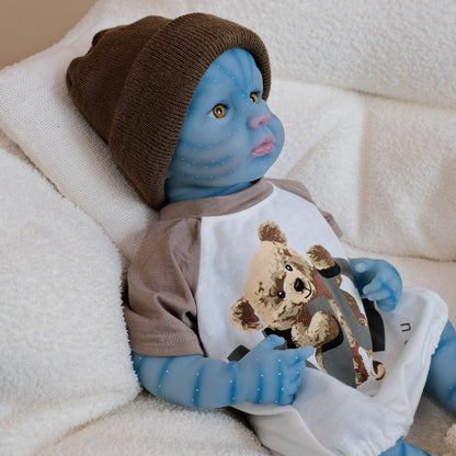 19 Inches Open Eyes Loulou reborn Baby Avatar In Bear Outfits