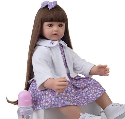 24 inches Open Eyes Long Hair Reborn Twins Baby Girls