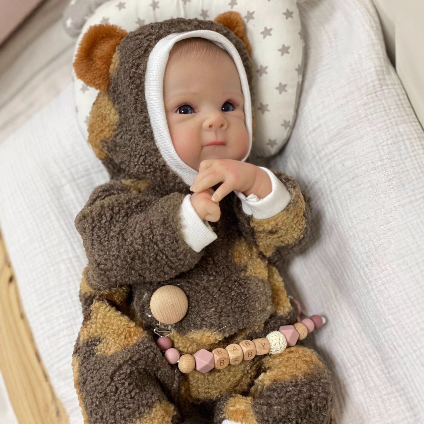 50 cm occhi aperti corpo morbido neonato rinato in tutina di peluche - Bettie