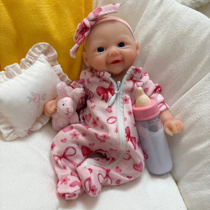 20cm Open Eyes Silicone Mini Reborn Twin Girls-Bettie and Vivienne