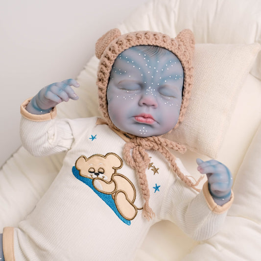 Bambola Reborn con occhi chiusi da 19 pollici Avatar-Loulou