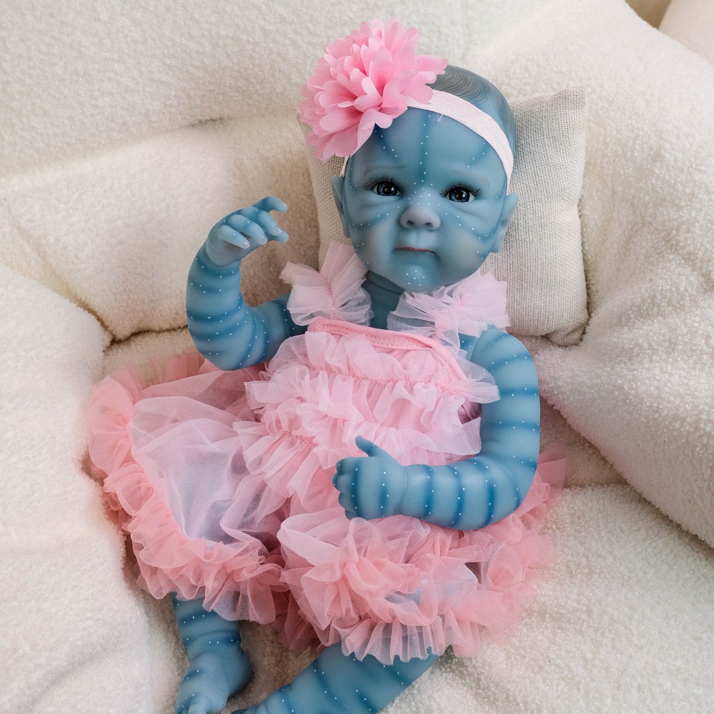 18 Inches Open Eyes Bettie Reborn Avatar Girl In Pink Dress