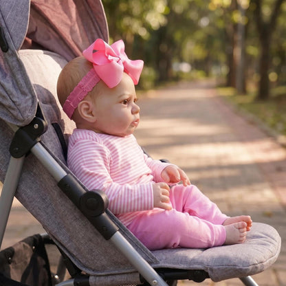 19 Inches Open Eyes Heron Reborn Doll In Pink Srtipe Outfits
