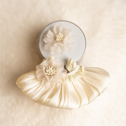 Bellissimo set composto da abito a bolle e fascia per capelli ideale per mini bambole reborn da 15 cm