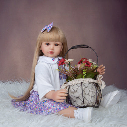 24 inches Open Eyes Long Hair Reborn Twins Baby Girls