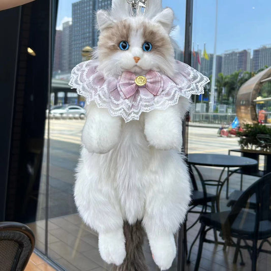 Cute Lifelike Simulation Ragdoll Cat Plush Backpack