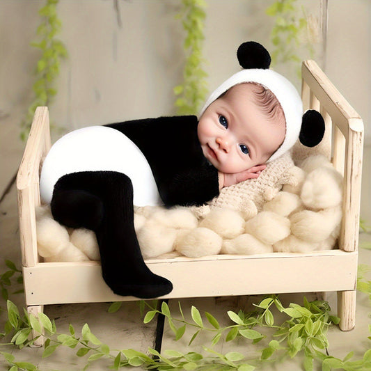 Set da 2 pezzi con cappello e pigiama a forma di panda per bambole da 18-20 pollici