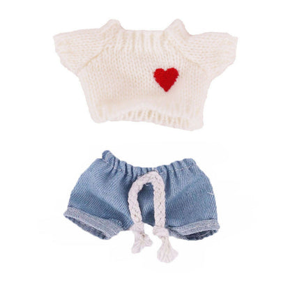 Completo due pezzi composto da maglione e jeans per mini bambole reborn da 20cm (8 pollici)
