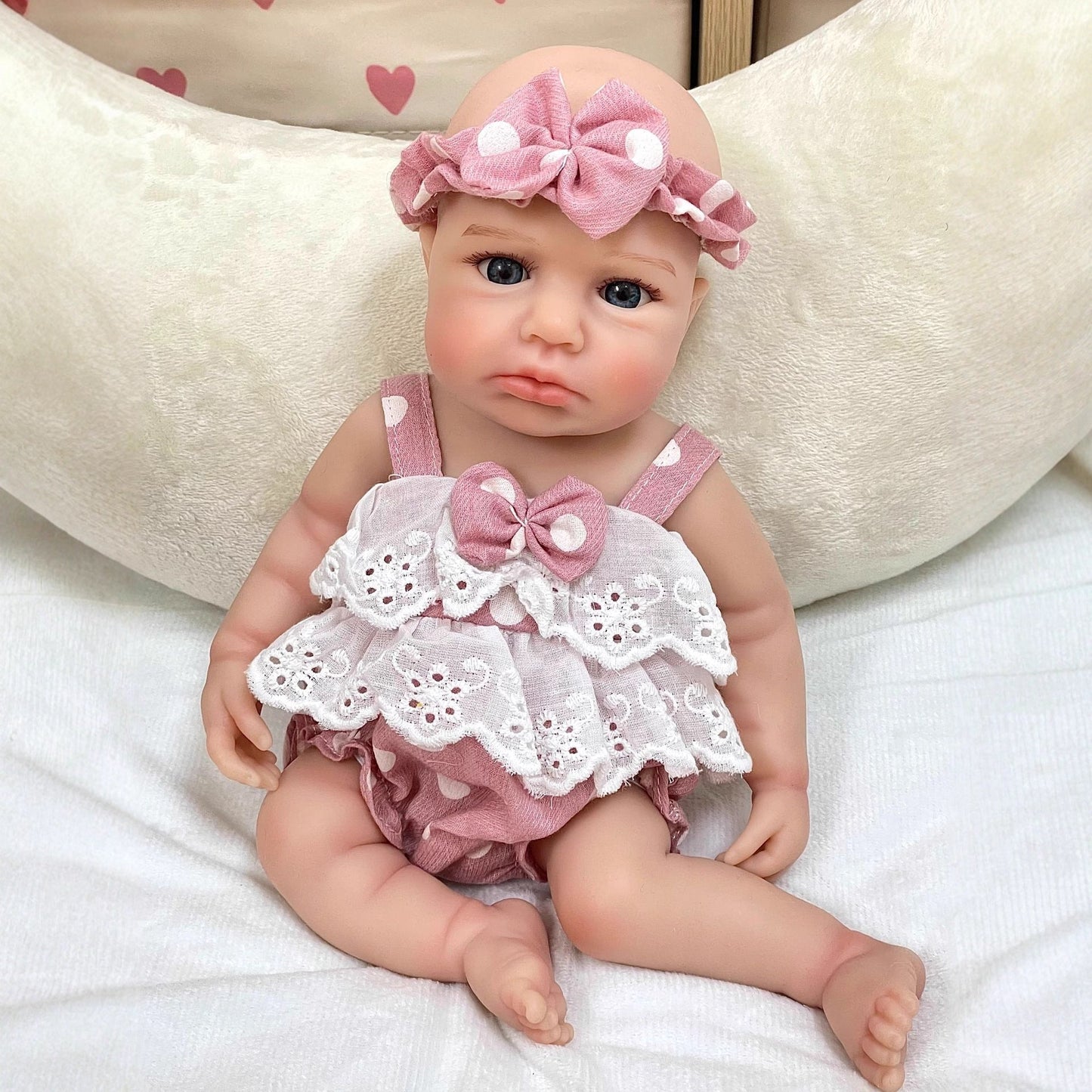 Bambola Reborn in Silicone con Occhi Aperti Realistica da 30 cm-Loulou