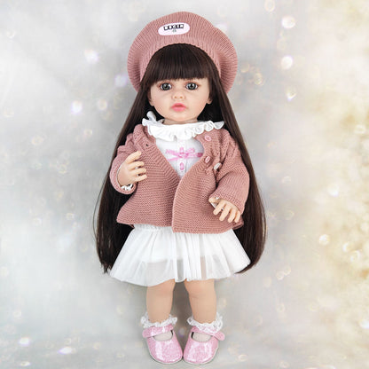 22 pollici occhi aperti capelli lunghi reborn bambine con maglione -Betty