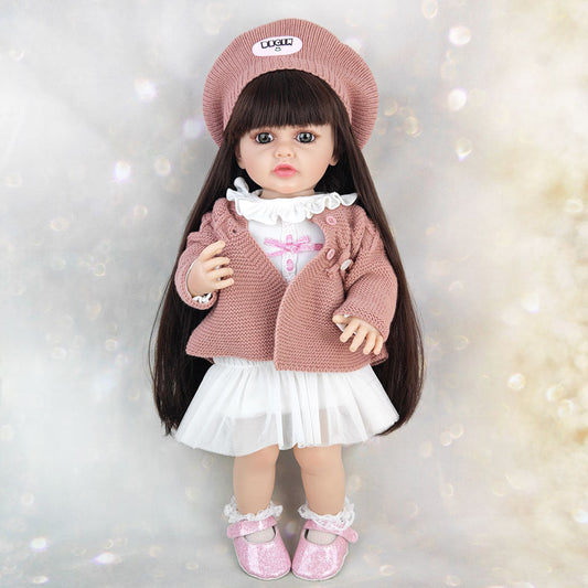 22 pollici occhi aperti capelli lunghi reborn bambine con maglione -Betty