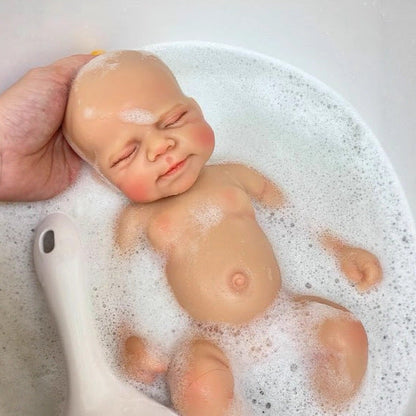 Bambola Reborn Bambina Pascale 30 cm in silicone con occhi chiusi realistica