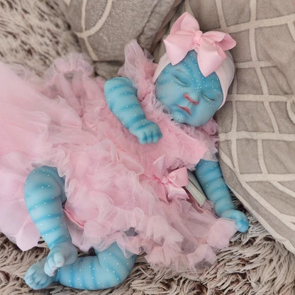 Avatar di Reborn Baby con occhi chiusi di Peaches da 19 pollici in abito rosa