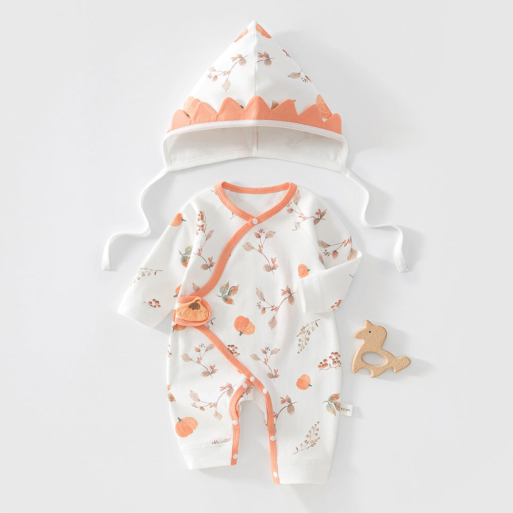 Cute Printed Bodysuit and Hat 2-Piece Set for 18-22 Inches Reborn Dolls