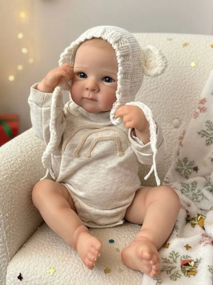 18 Inches Open Eyes Bettie Reborn Baby Girl In Gray Bodysuit