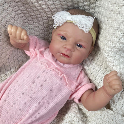 19 Inches Blue Eyes Reborn Baby Girl In Pink Clothes-Elijah