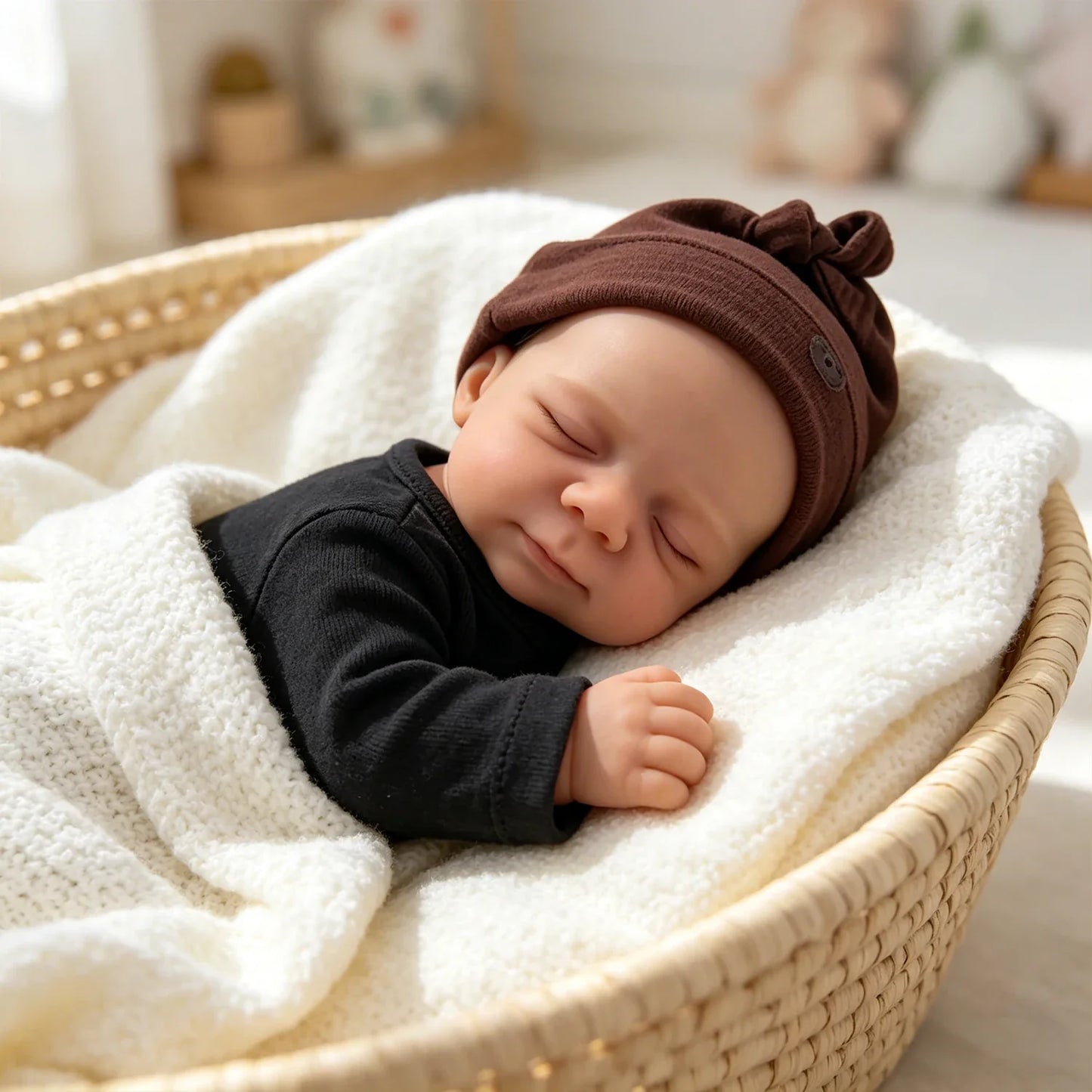 18 Inches Soft Full Silicone Pascale Reborn Baby Girl in Black Jumpsuit