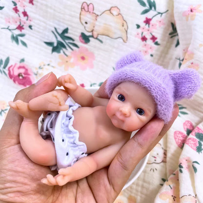 6 inches Blue Eyes Full Silicone Mini Reborn Doll Girl-Bettie