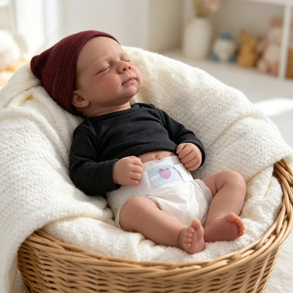 18 Inches Soft Full Silicone Pascale Reborn Baby Girl in Black Jumpsuit