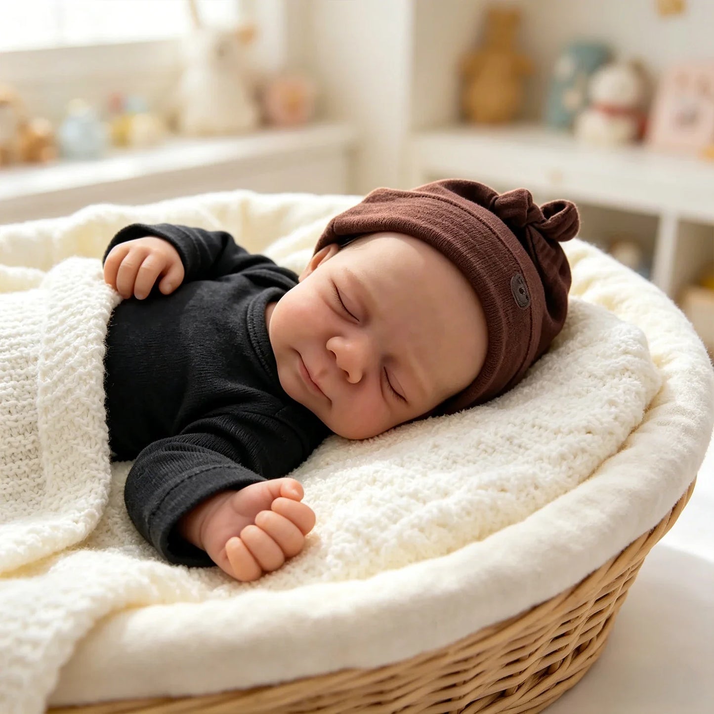 18 Inches Soft Full Silicone Pascale Reborn Baby Girl in Black Jumpsuit