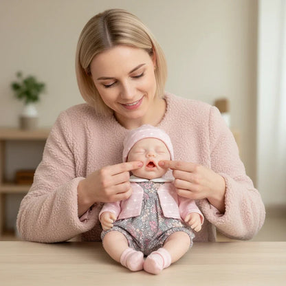 Bambola Reborn da 30 cm completamente in silicone con bocca apribile ragazza-irys