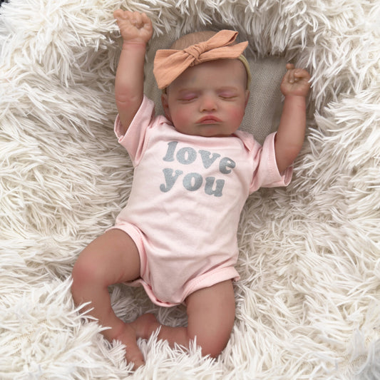 Bambole Reborn Rosalie realistiche da 20 pollici bambina con abiti rosa
