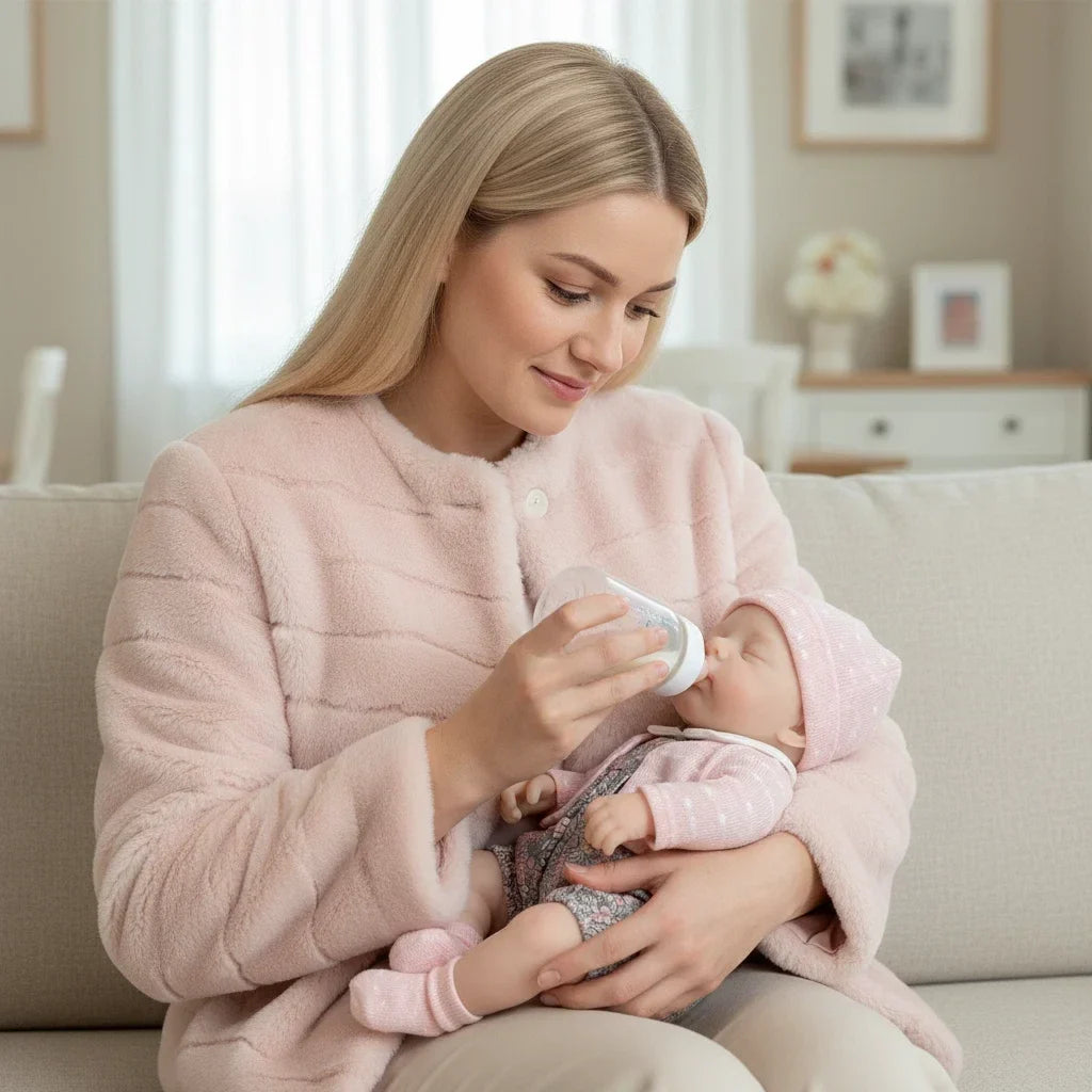 Bambola Reborn da 30 cm completamente in silicone con bocca apribile ragazza-irys