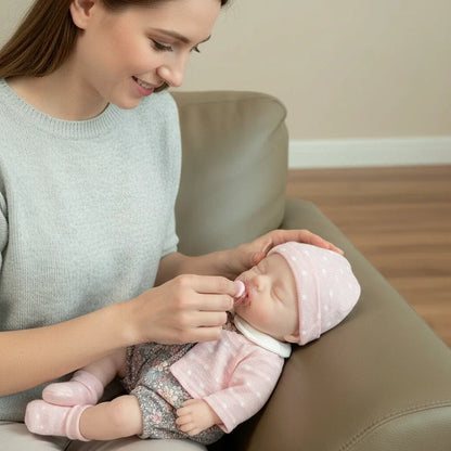 Bambola Reborn da 30 cm completamente in silicone con bocca apribile ragazza-irys