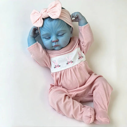 Bambola reborn Peaches Asleep da 19 pollici vestita di rosa