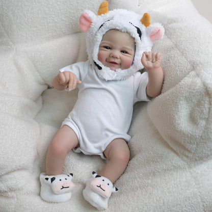 19 inches Open Eyes Vivienne Reborn Dolls In White Clothes