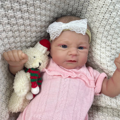 19 Inches Blue Eyes Reborn Baby Girl In Pink Clothes-Elijah