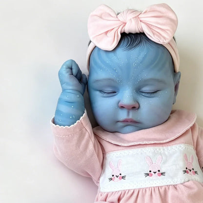 Bambola reborn Peaches Asleep da 19 pollici vestita di rosa