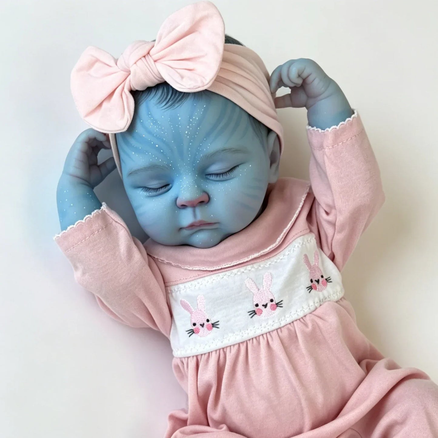 Bambola reborn Peaches Asleep da 19 pollici vestita di rosa