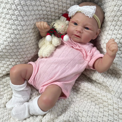 19 Inches Blue Eyes Reborn Baby Girl In Pink Clothes-Elijah