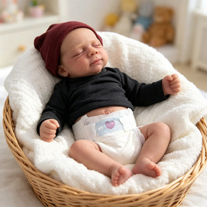 18 Inches Soft Full Silicone Pascale Reborn Baby Girl in Black Jumpsuit