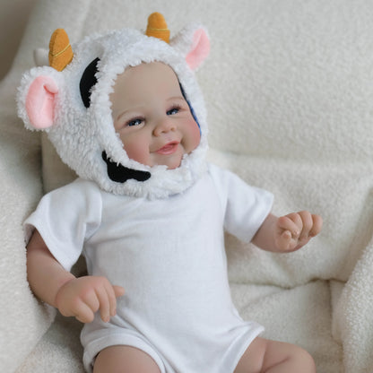 19 inches Open Eyes Vivienne Reborn Dolls In White Clothes